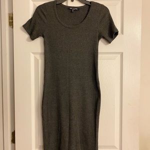 Grey Bodycon Knit Dress